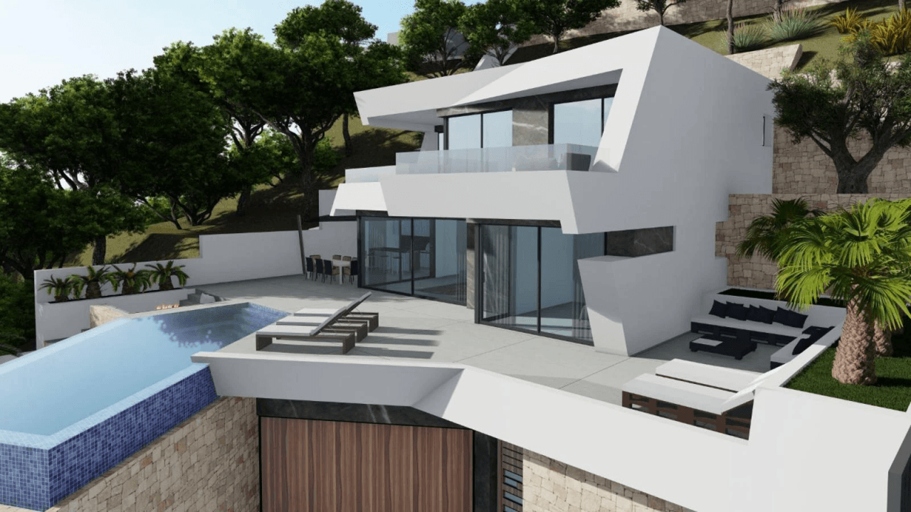 Villa di lusso con vista mare e sul Peñón de Ifach a Calpe