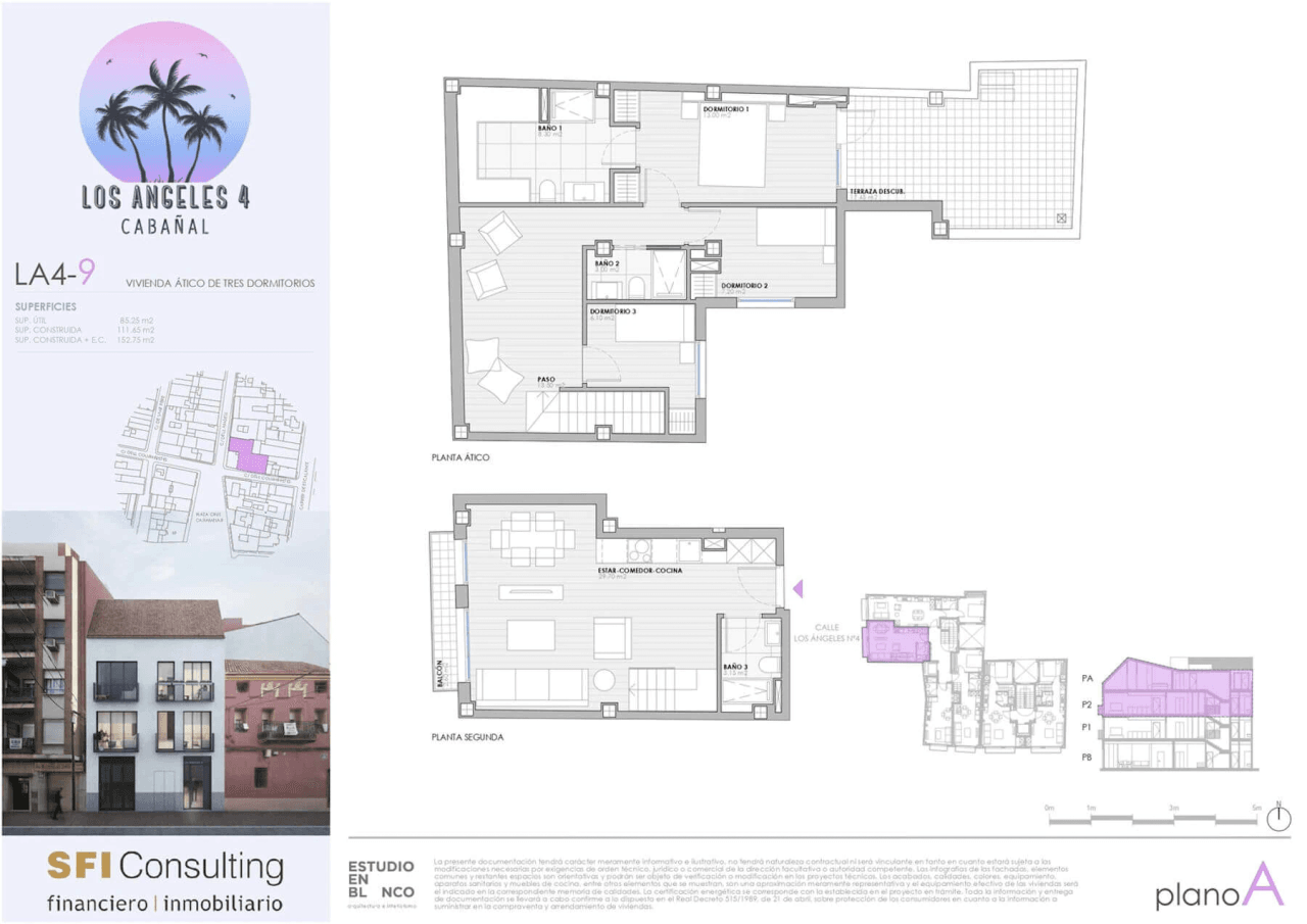 Nieuwe bouw: duplex penthouse met drie slaapkamers en privéterras in El Cabanyal